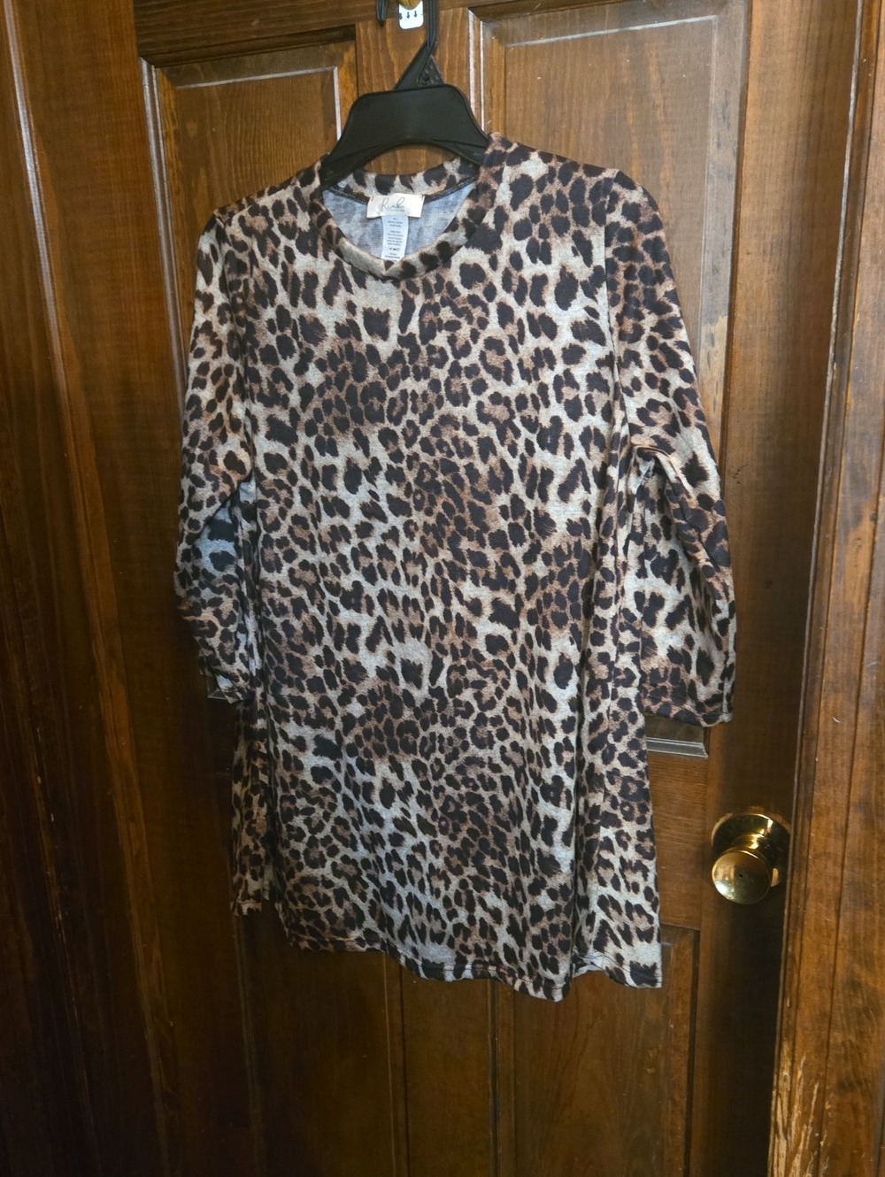Leopard Print Women’s Tunic Top - Brown Animal Print